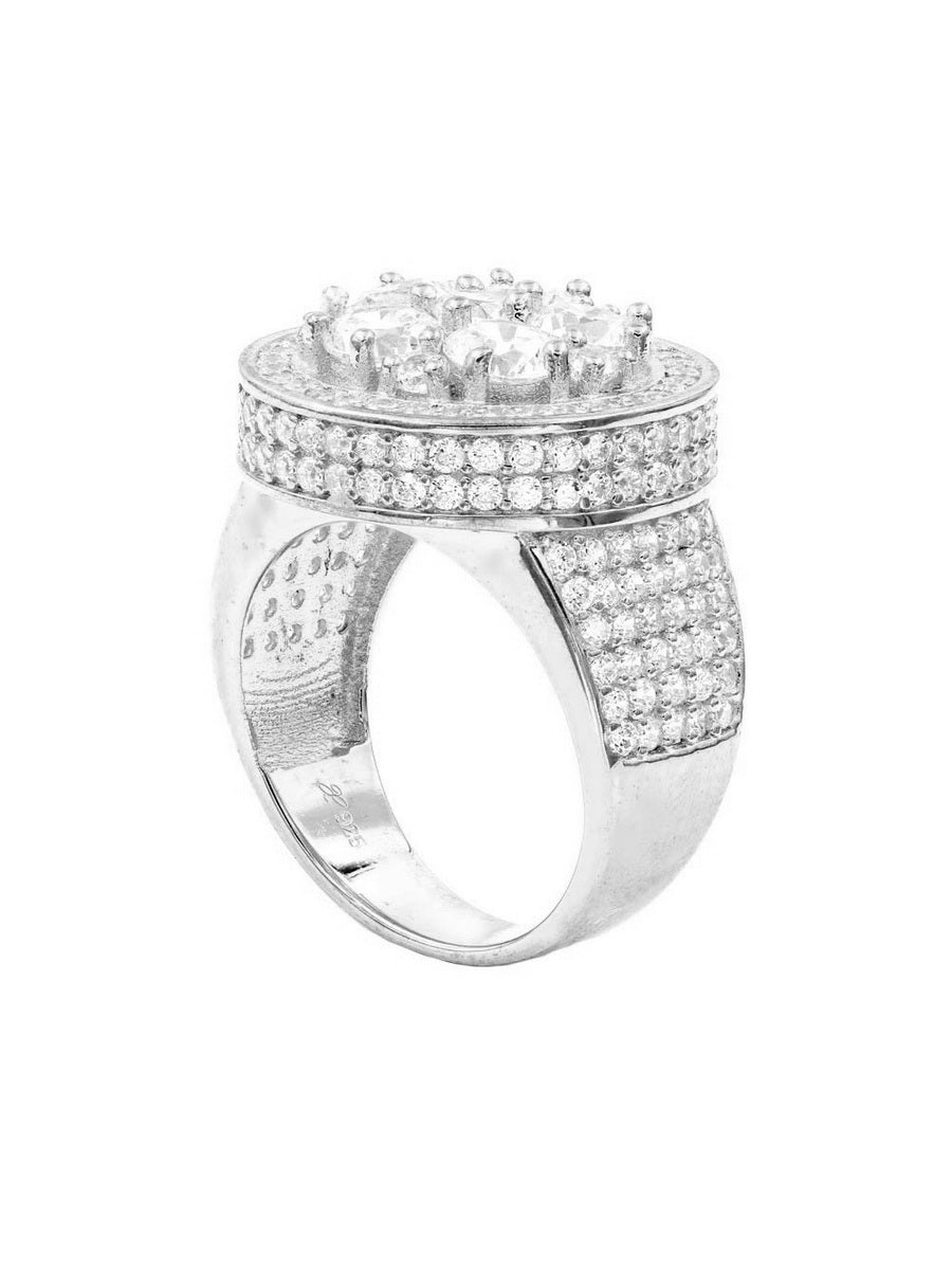 Round Cluster CZ Cocktail Ring