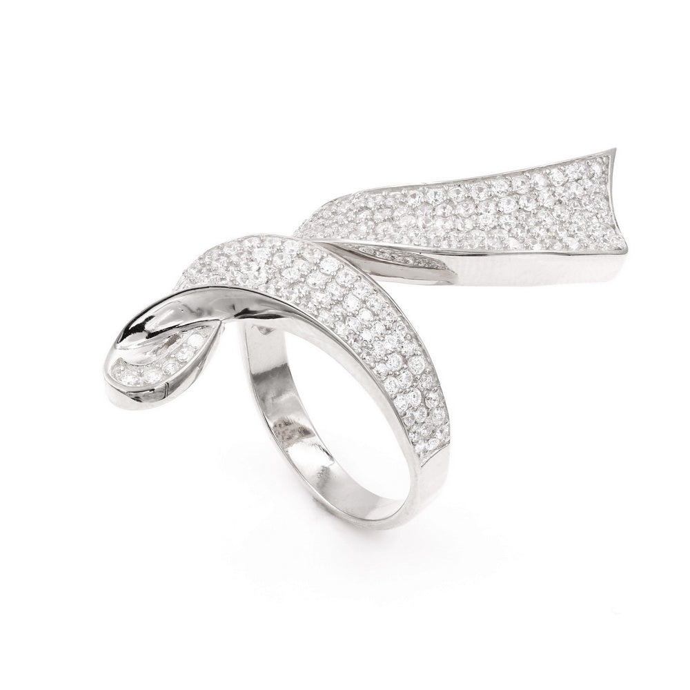 925 Sterling Silver Ribbon Curls Ring