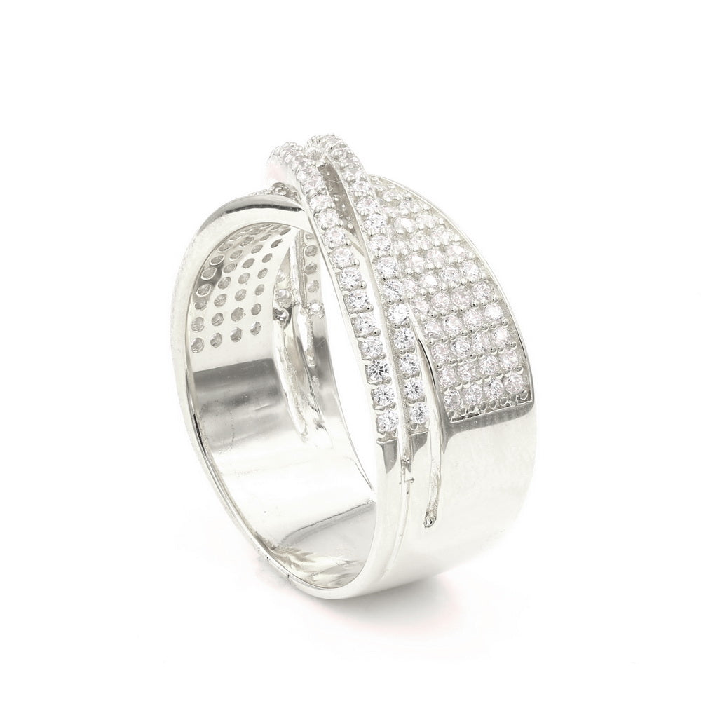 925 Sterling Silver Cross CZ Ring