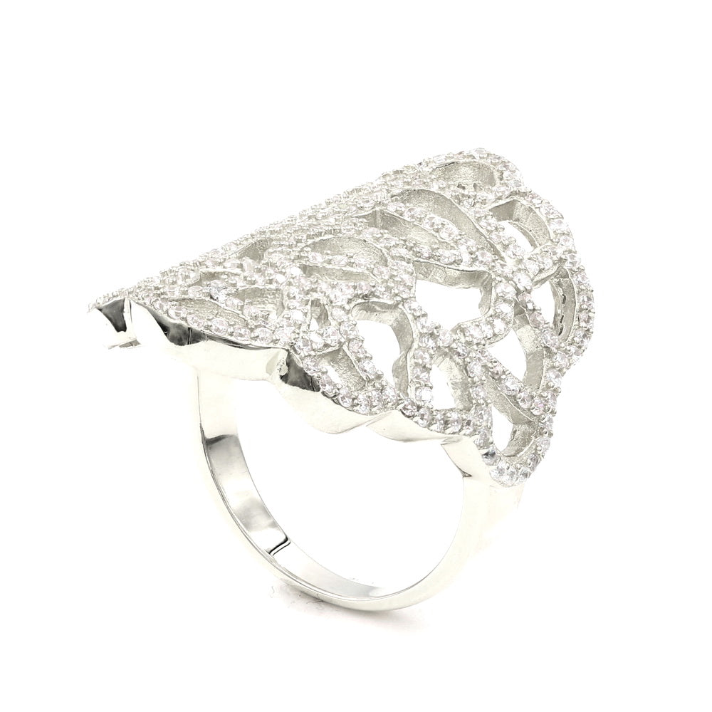 925 Sterling Silver CZ Cocktail Ring