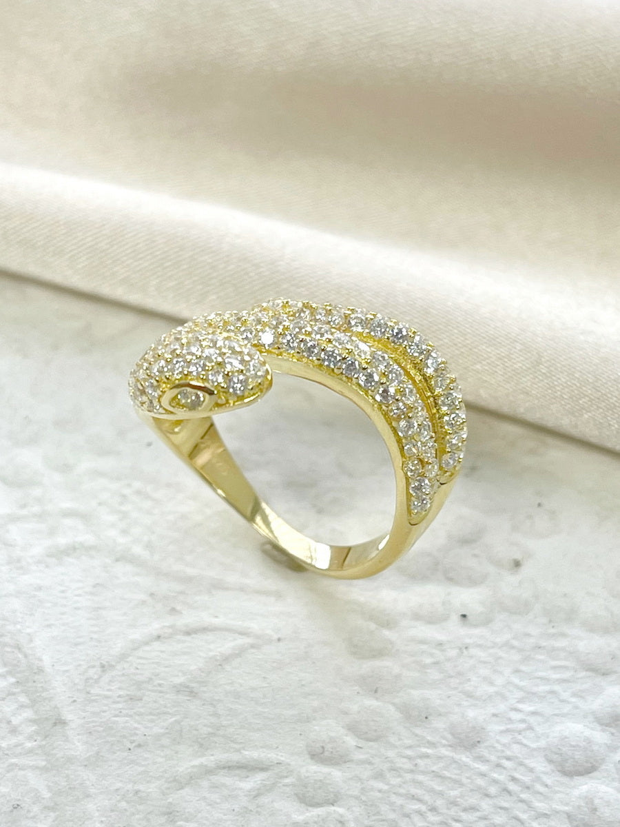 925 Sterling Silver Snake CZ Ring