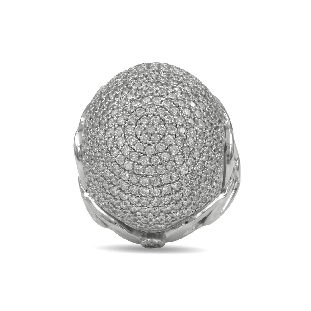 925 Sterling Silver CZ Pave Dome Ring