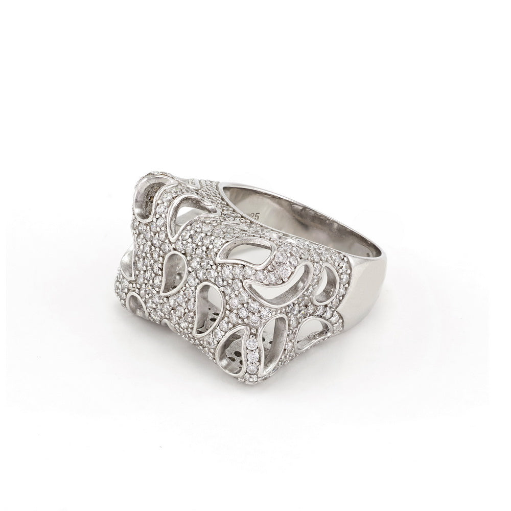 925 Sterling Silver Square CZ Ring