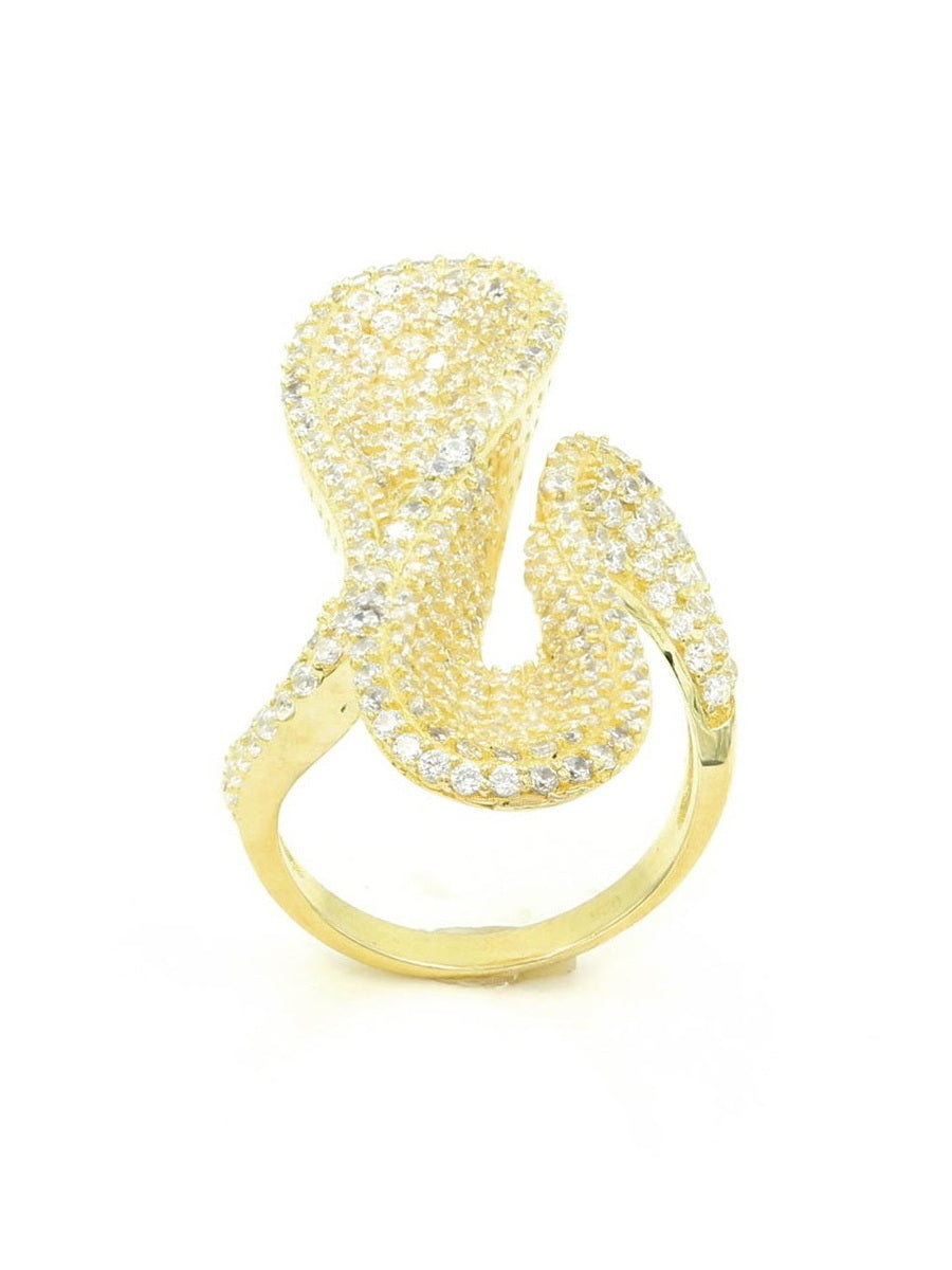 925 Sterling Silver CZ Twist Ring