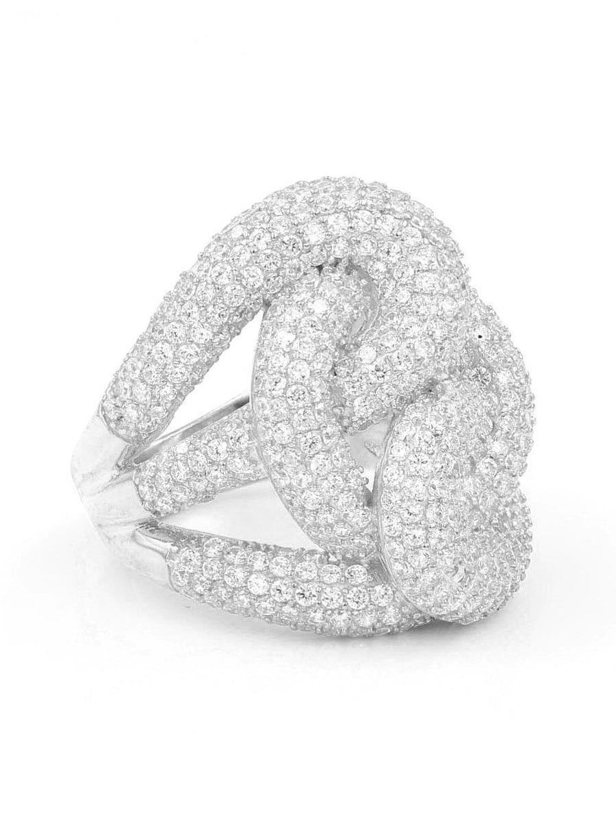 925 Sterling Silver CZ Twist Ring