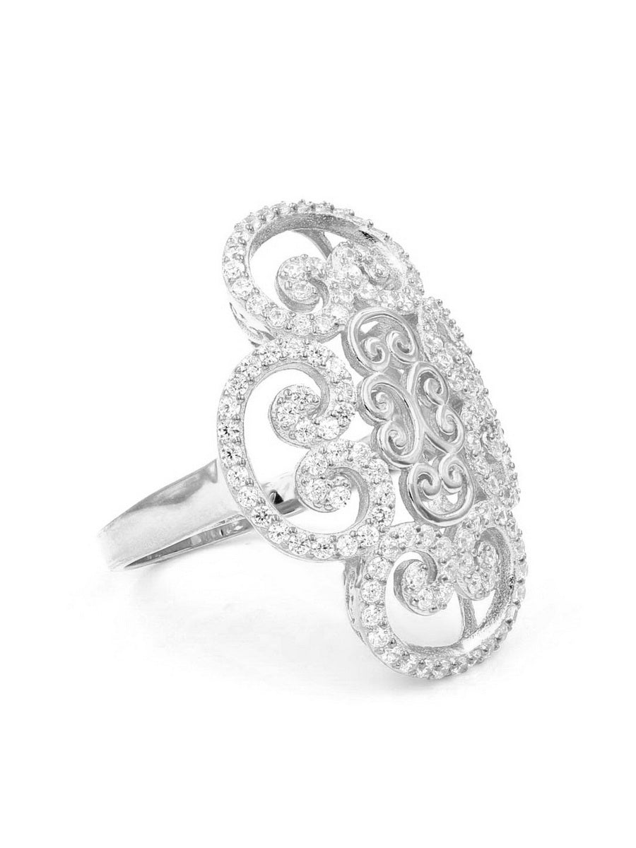 925 Sterling Silver Gorgeous CZ Cocktail Ring