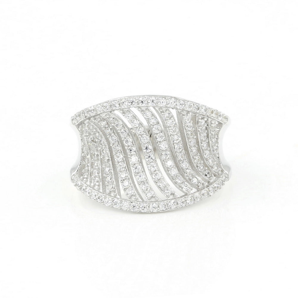 925 Sterling Silver Multi Row Big Ring