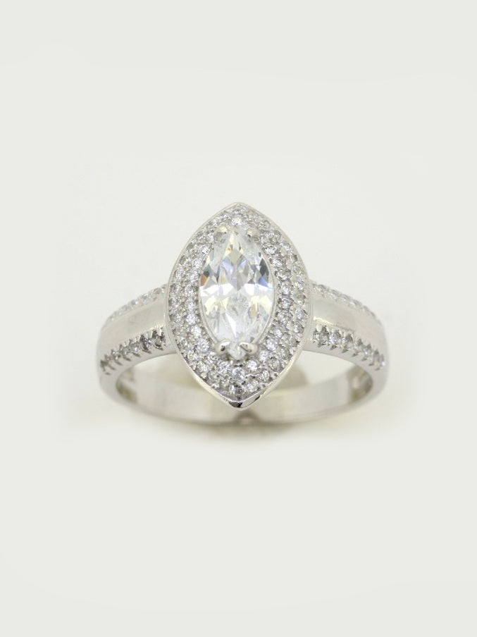 925 Silver TanzanIte Cubic Zirconia Ring