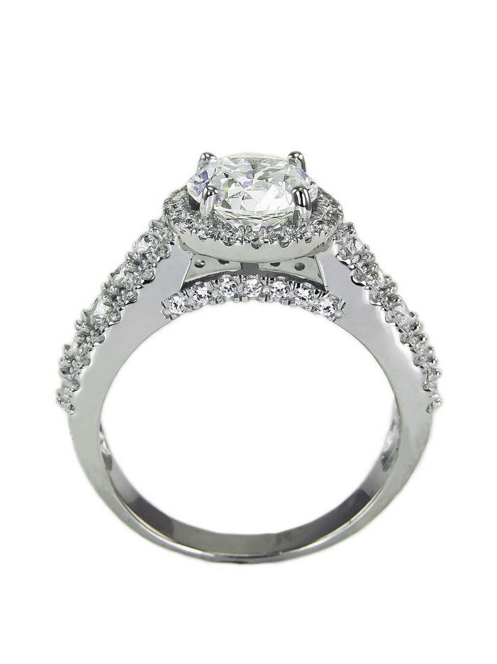 925 Silver Cubic Zirconia Halo Wedding Ring