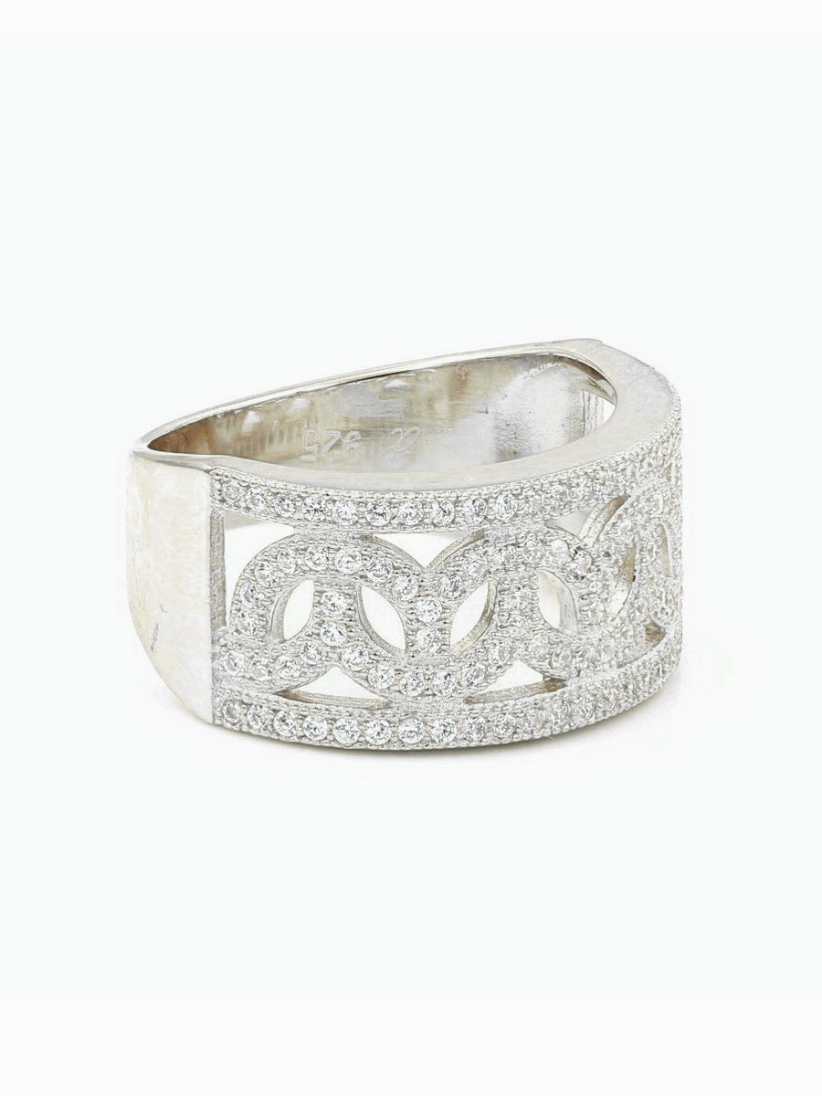 925 Sterling Silver White CZ Cocktail Ring