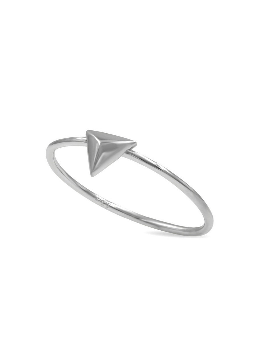 925 Sterling Silver CZ Triangle Ring