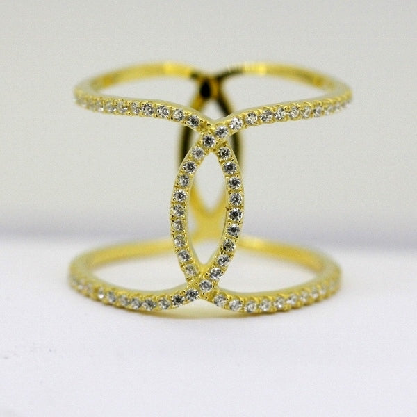 925 Sterling Silver CZ Loop Ring