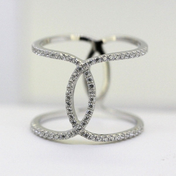 925 Sterling Silver CZ Loop Ring