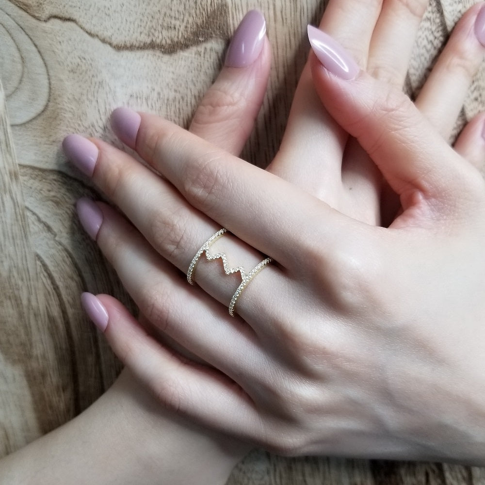 925 Sterling Silver CZ Loop Ring