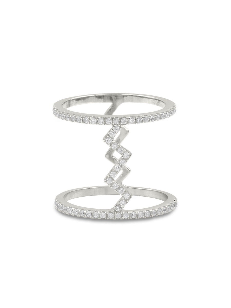 925 Sterling Silver CZ Loop Ring