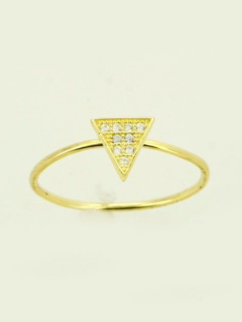 925 Sterling Silver CZ Triangle Ring