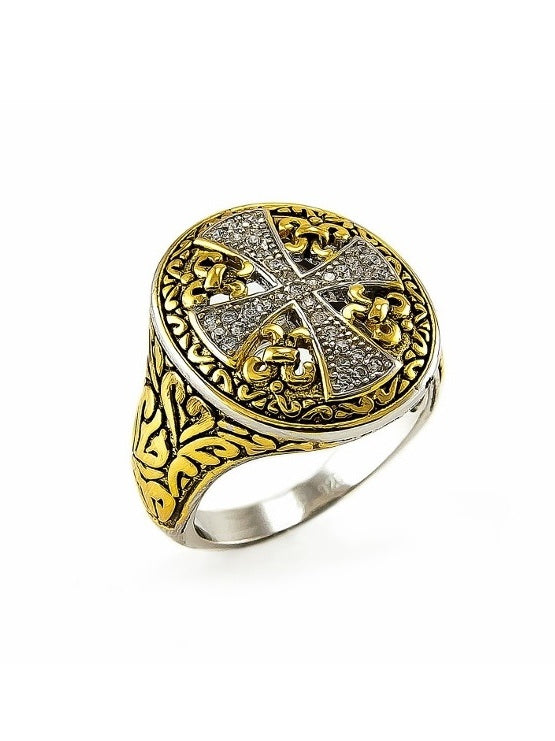 925 Sterling Silver Vintage Cross Ring