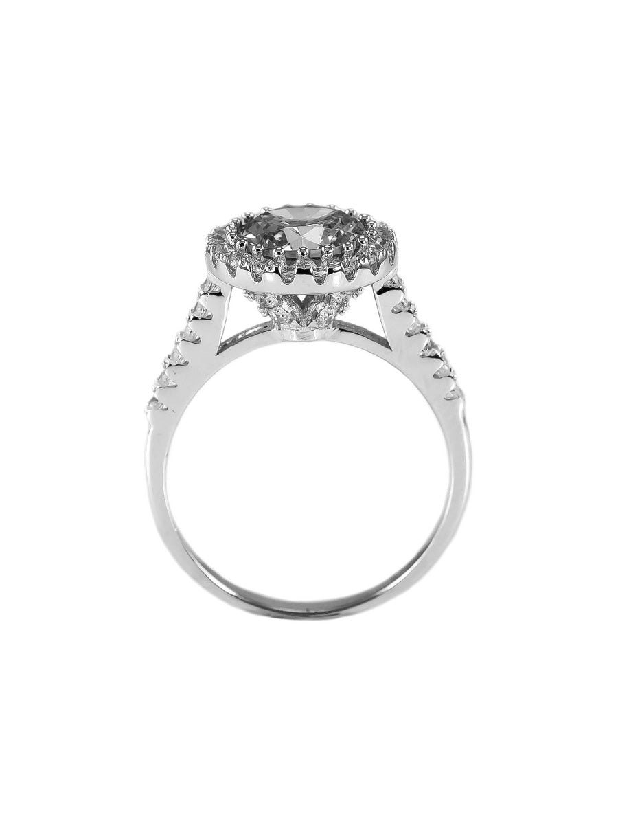 925 Silver Cubic Zirconia Halo Setting Ring