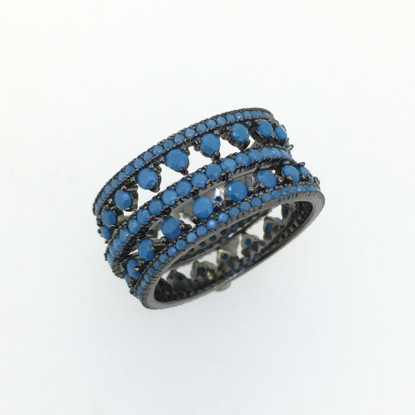 925 Sterling Silver Multi Row Ring