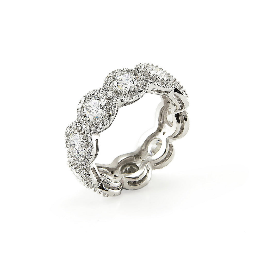 925 Sterling Silver Round Cut CZ Ring