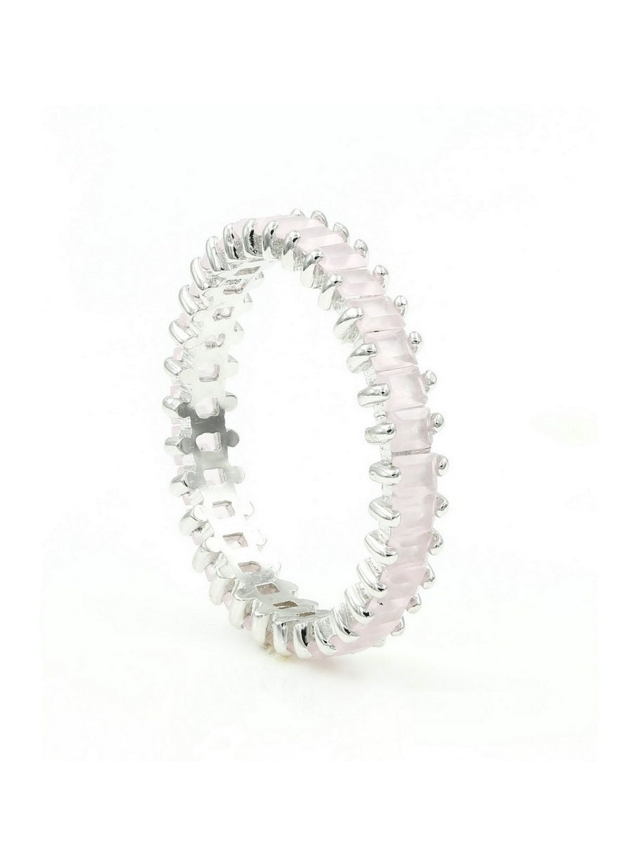 925 Sterling Silver Emerald cut Band Ring