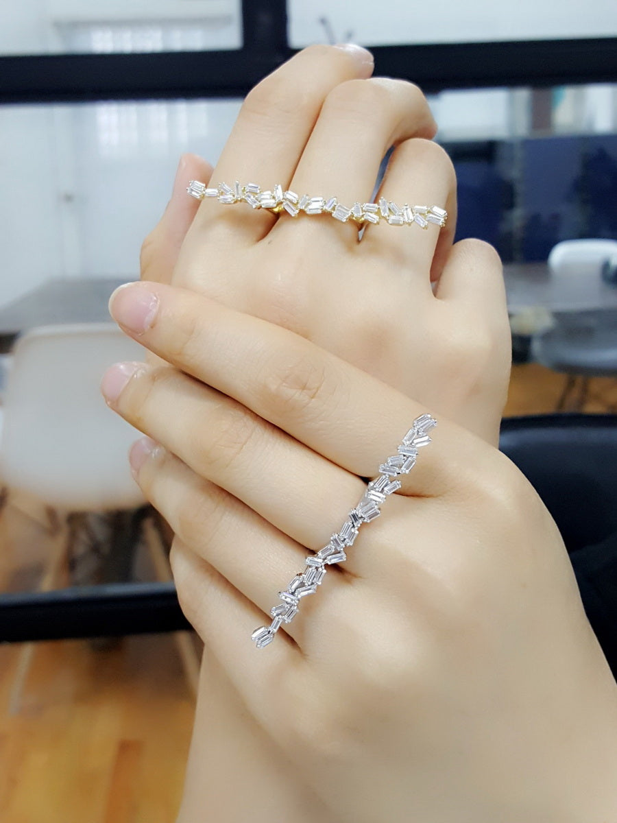 925 Sterling Silver Baguette White CZ Ring