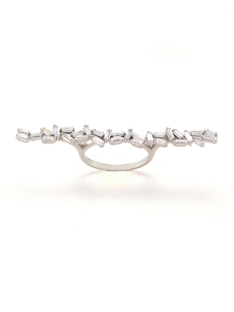 925 Sterling Silver Baguette White CZ Ring