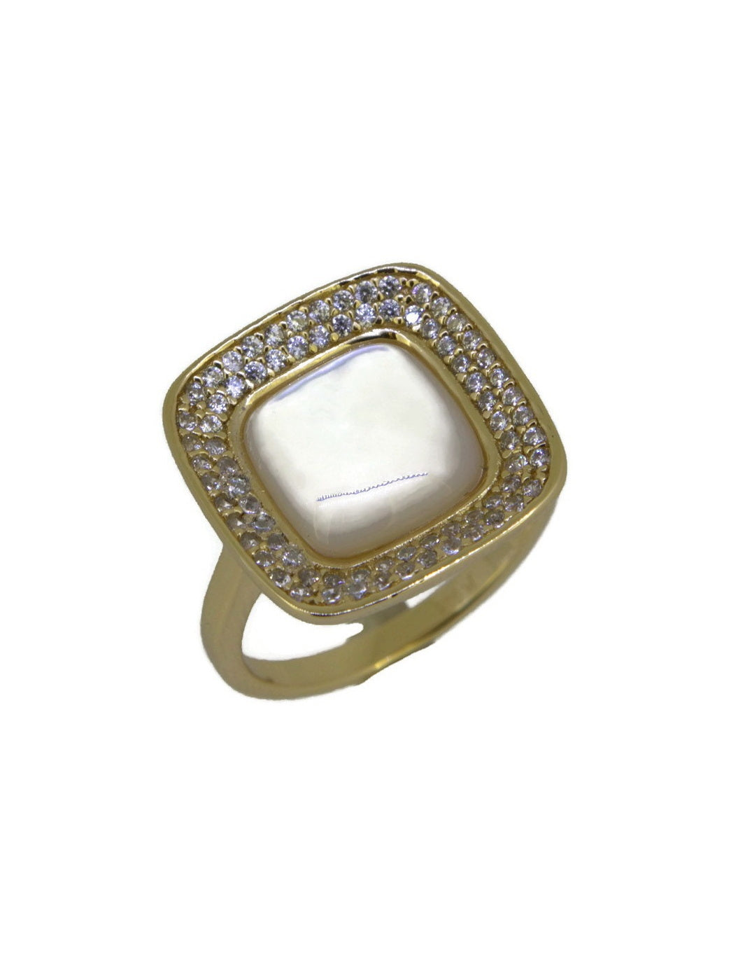 925 Sterling Silver White Mother of Pearl Ring