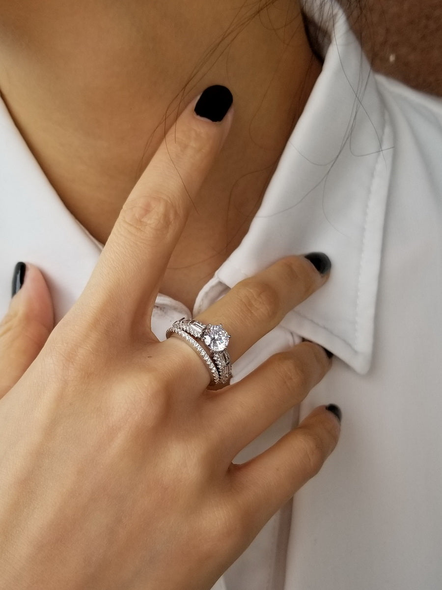 925 Silver Cubic Zirconia Wedding Ring