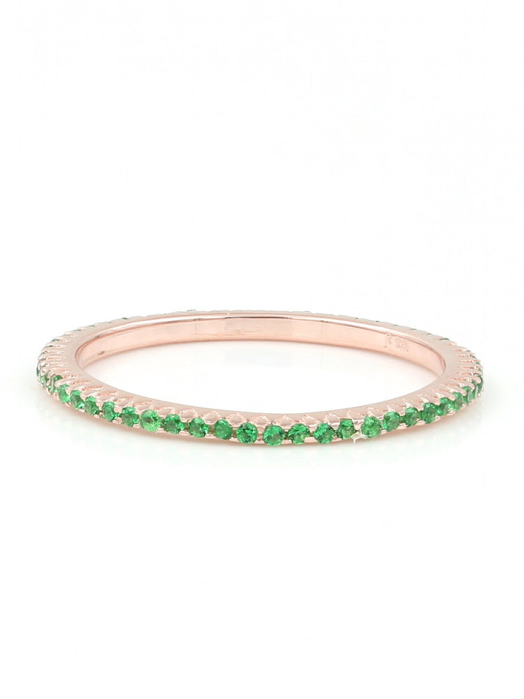 925 Silver Color CZ Wedding Band
