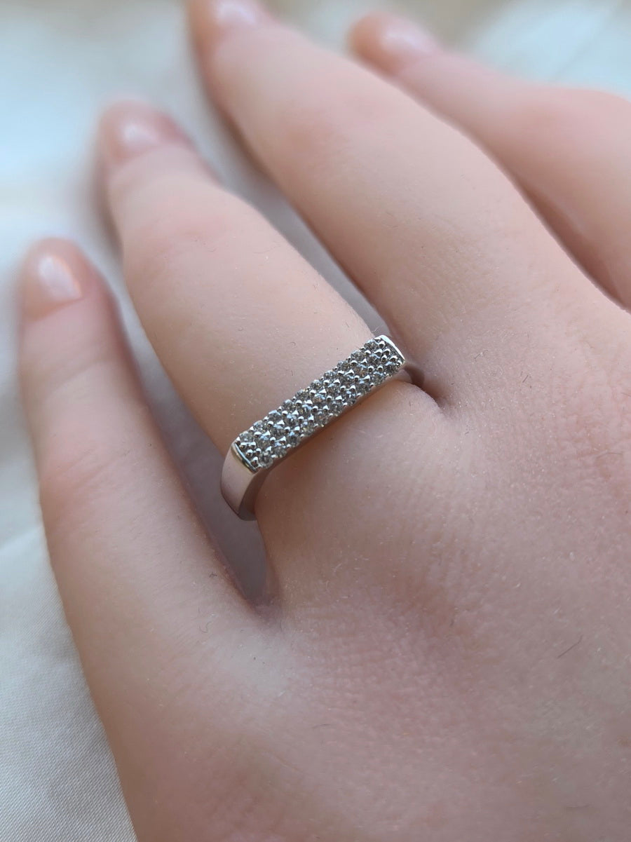 925 Sterling Silver CZ Wedding Band