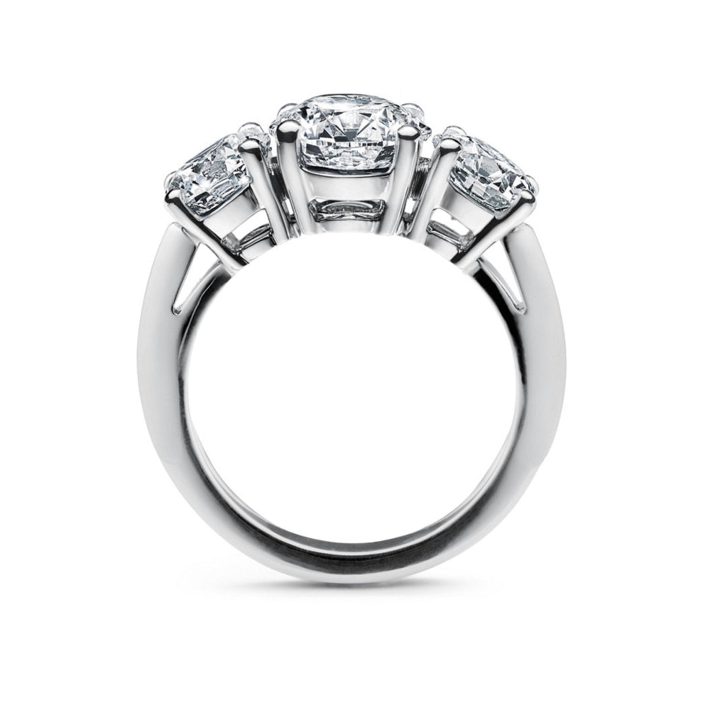 925 Silver 2.0Ctw. Three Stone Moissanite Ring