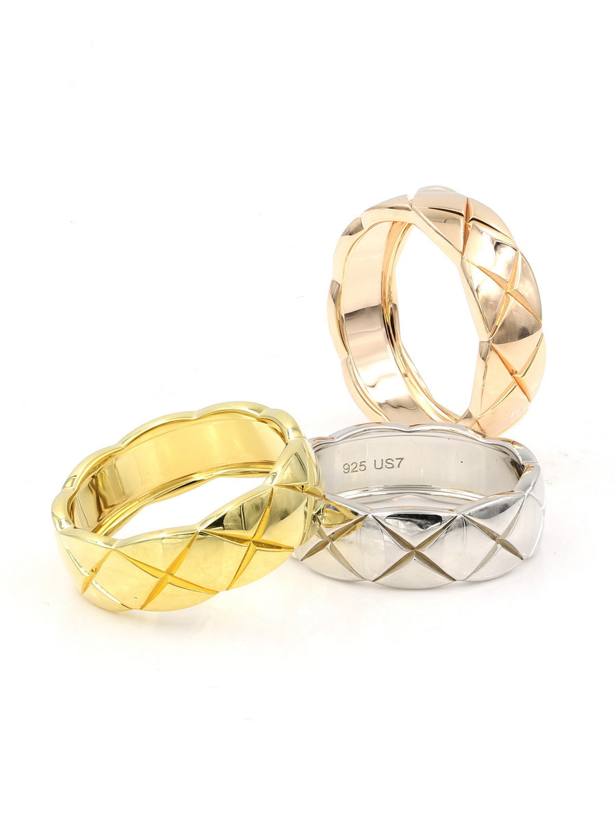 925 Sterling Silver Crush Engraved Band Ring