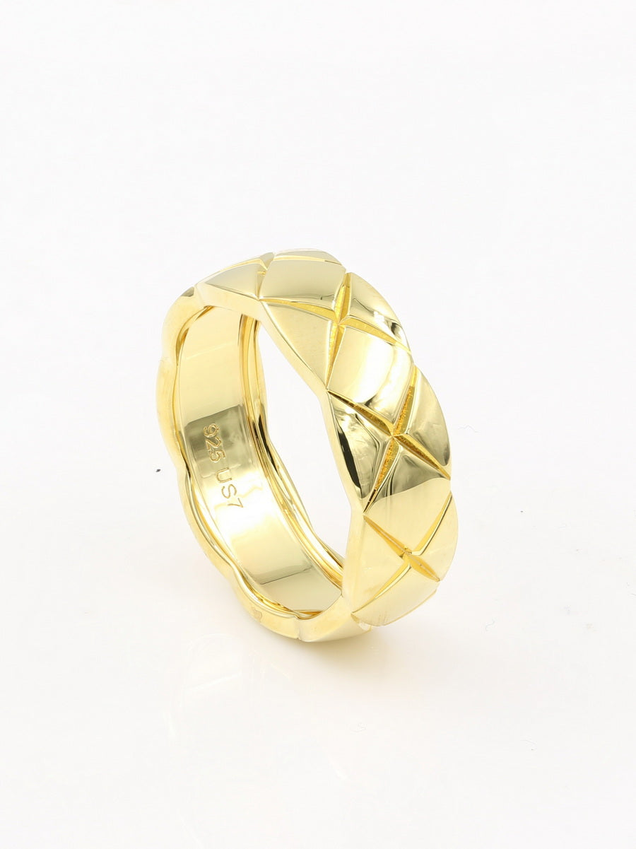 925 Sterling Silver Crush Engraved Band Ring